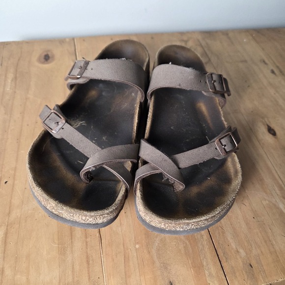 Birkenstock Mayari Mocha 38 / Size 7 Womens Brown Slip On Slides Germany - Read - Picture 7 of 9